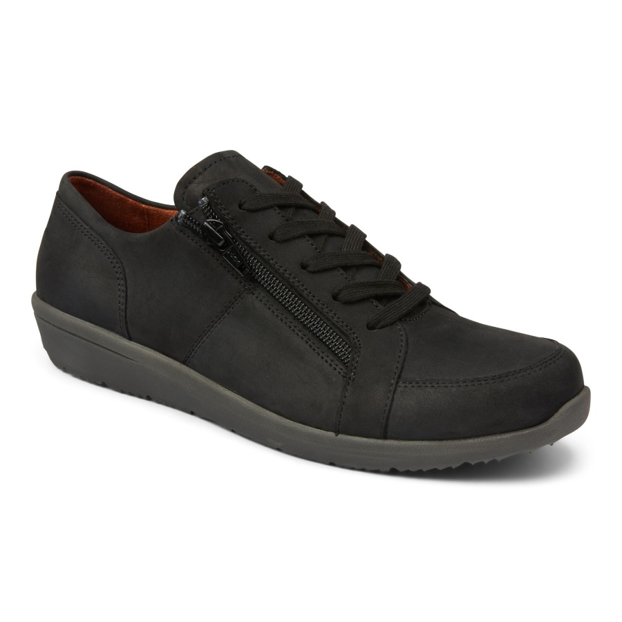 Abigail Lace Up Black Nubuck Vionic