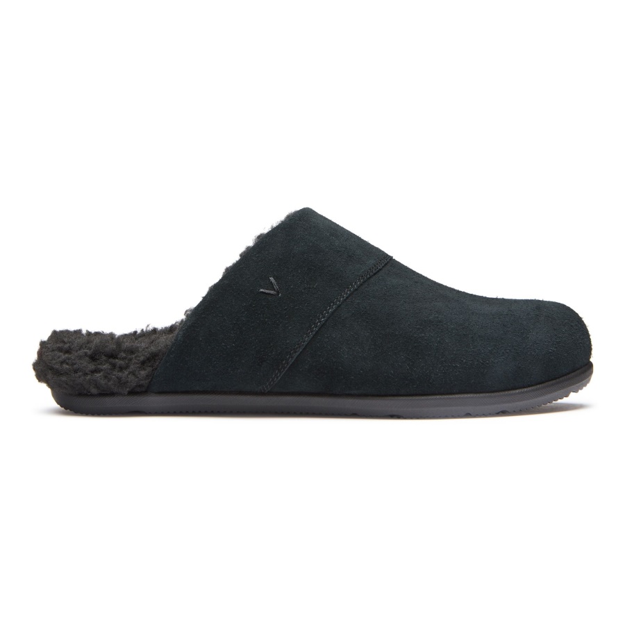 Alfons Mule Slipper Black Suede Vionic