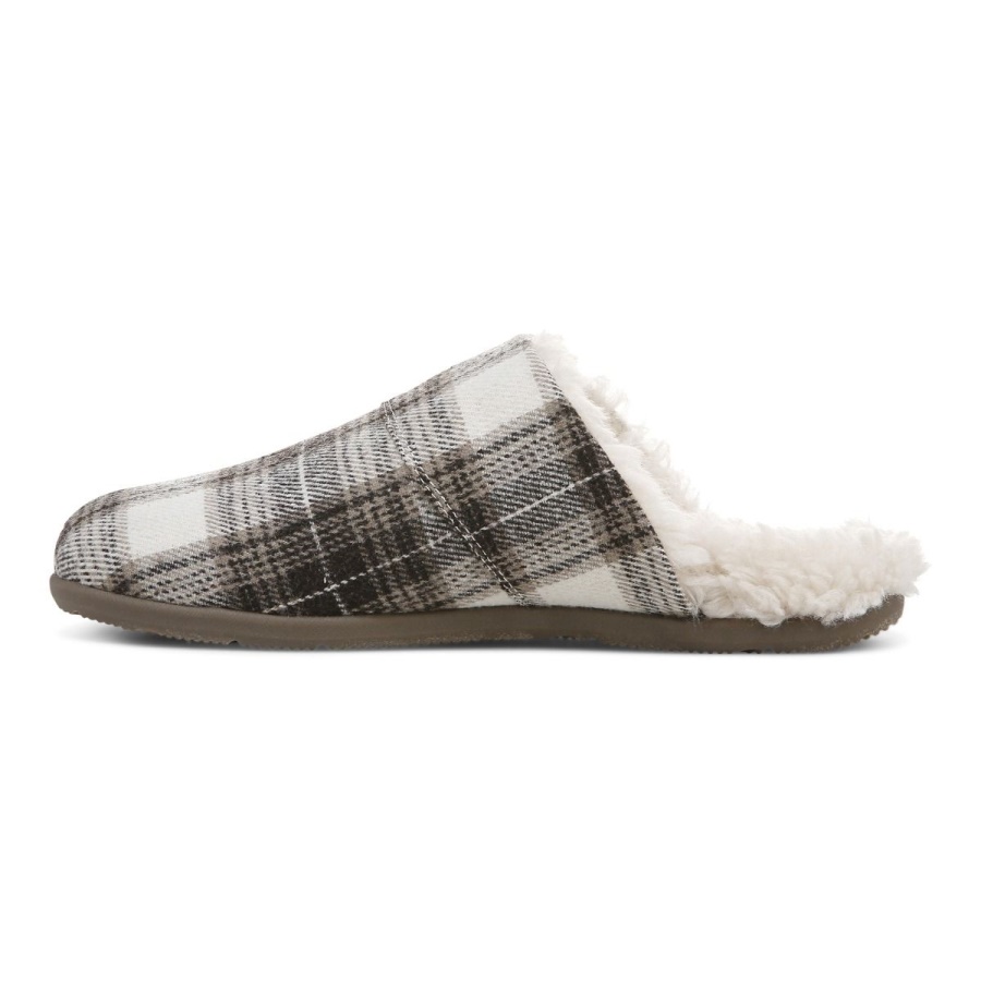 Alfons Mule Slipper Vionic Brown Plaid