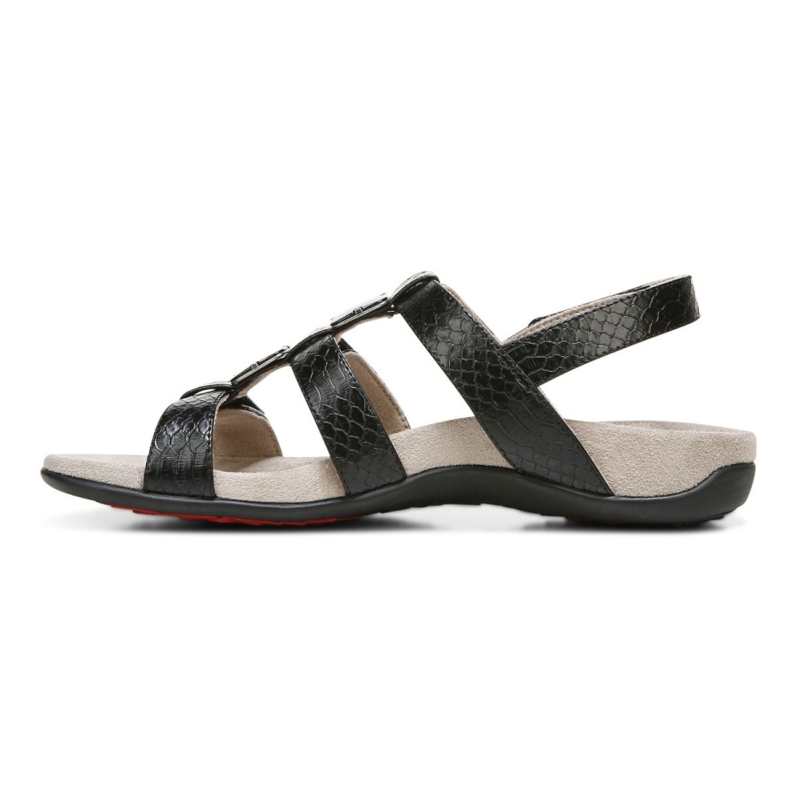 Amber Adjustable Sandal Black Snake Vionic