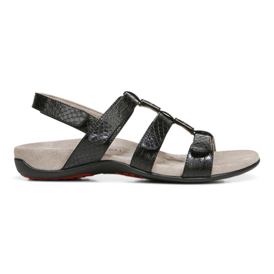 Amber Adjustable Sandal Black Snake Vionic