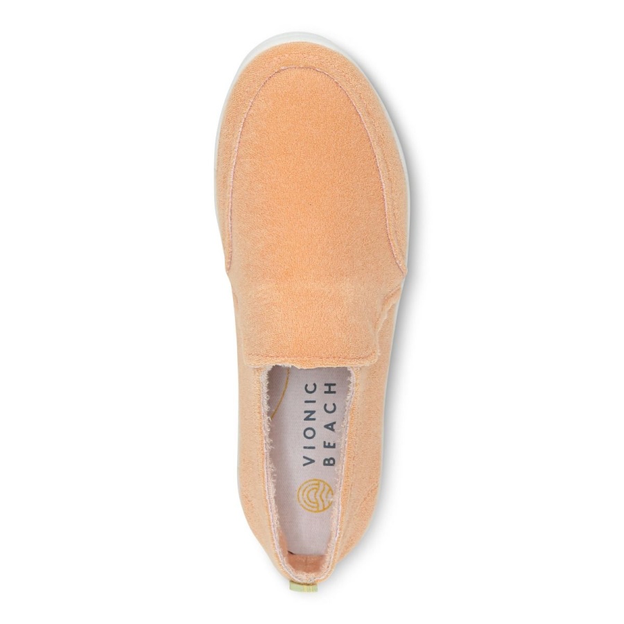 Apricot Terry Vionic Beach Malibu Slip on Sneaker Terry