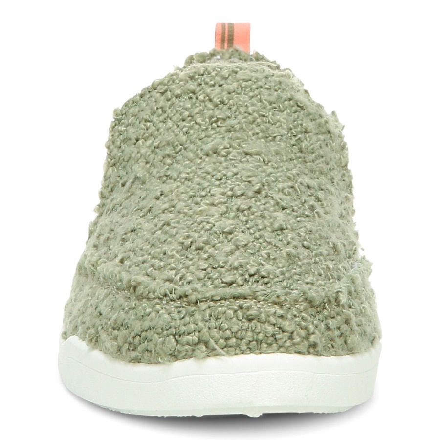 Army Green Boucle Vionic Beach Malibu Slip on Sneaker Boucle