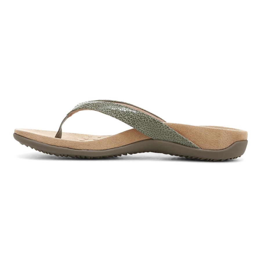 Army Green Dillon Toe Post Sandal Vionic