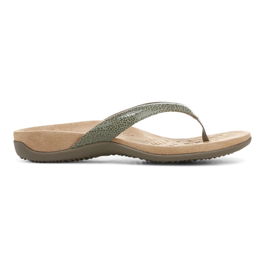 Army Green Dillon Toe Post Sandal Vionic