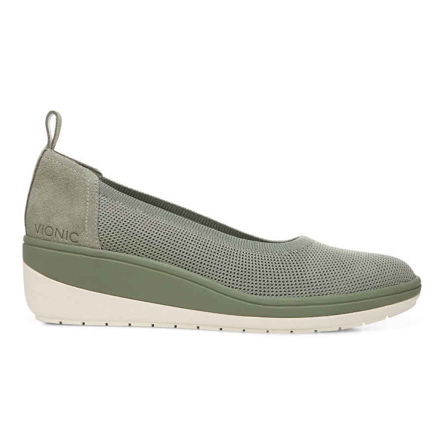 Army Green Jacey Knit Wedge Vionic