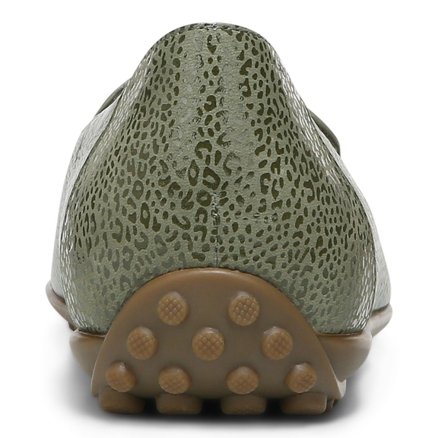 Army Green Leather Elora Loafer Vionic