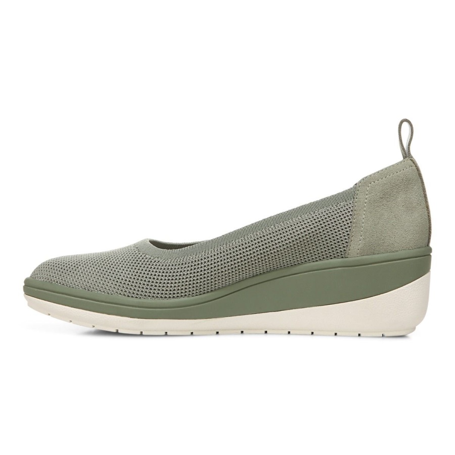 Army Green Vionic Jacey Knit Wedge