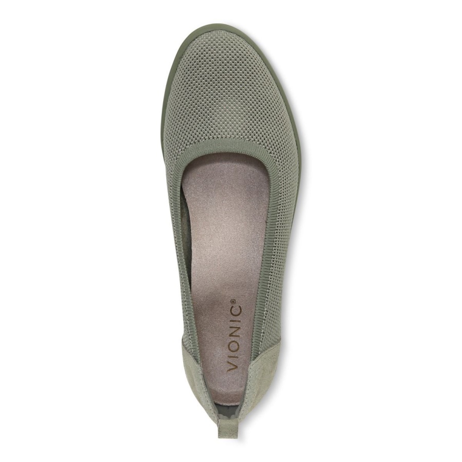 Army Green Vionic Jacey Knit Wedge