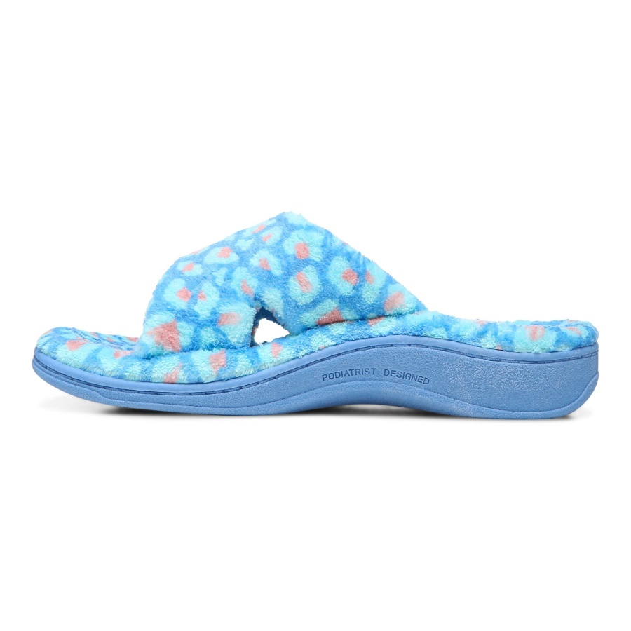 Azure Leopard Vionic Relax Slippers