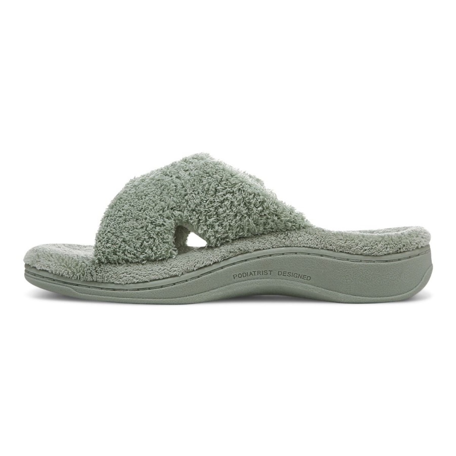 Basil Curly Terry Relax Slippers Vionic