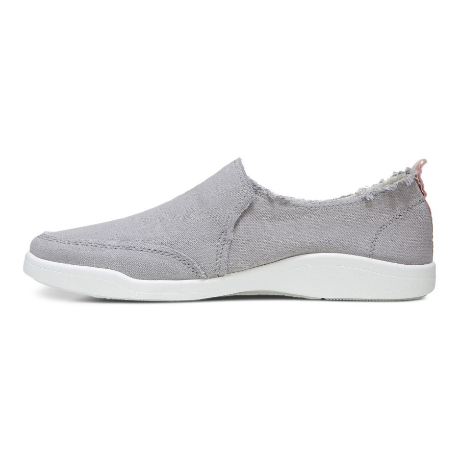 Beach Malibu Slip on Sneaker Canvas Vionic Light Grey Canvas