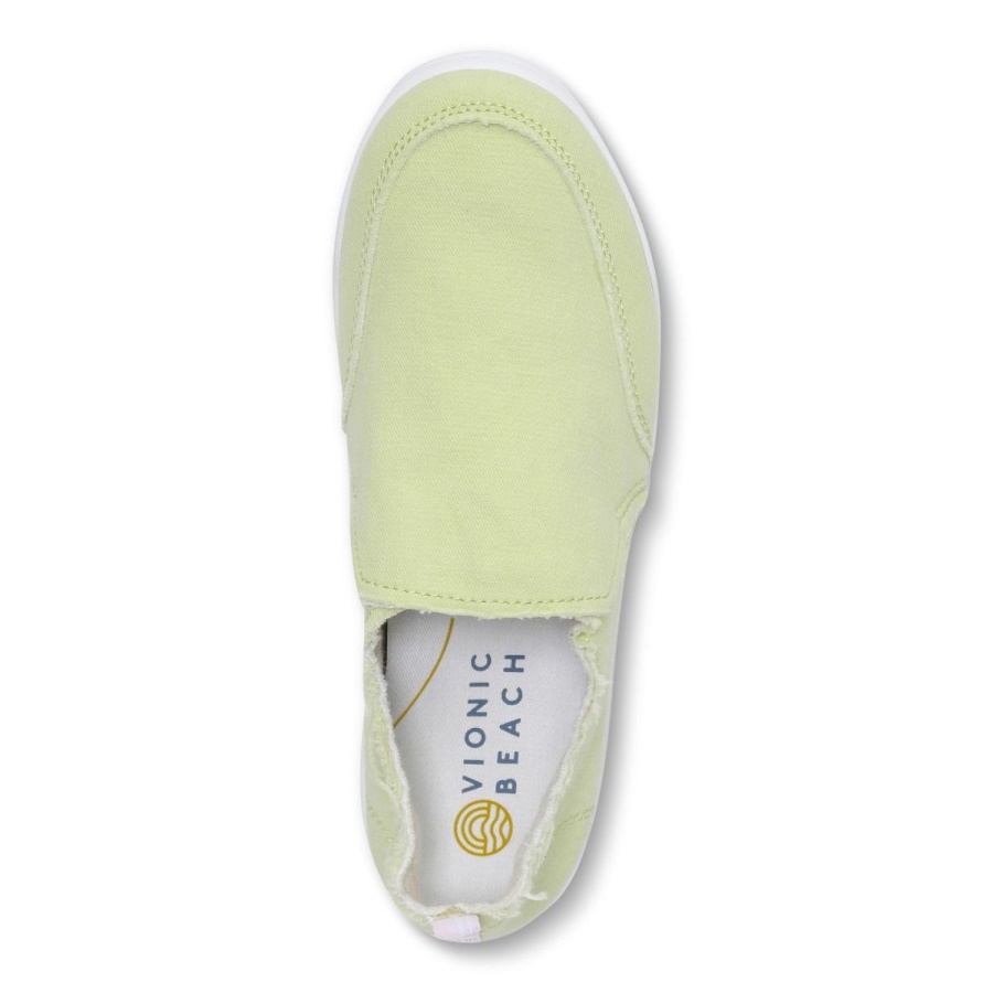 Beach Malibu Slip on Sneaker Canvas Vionic Pale Lime Canvas