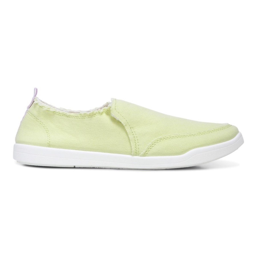 Beach Malibu Slip on Sneaker Canvas Vionic Pale Lime Canvas