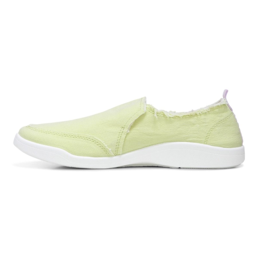 Beach Malibu Slip on Sneaker Canvas Vionic Pale Lime Canvas