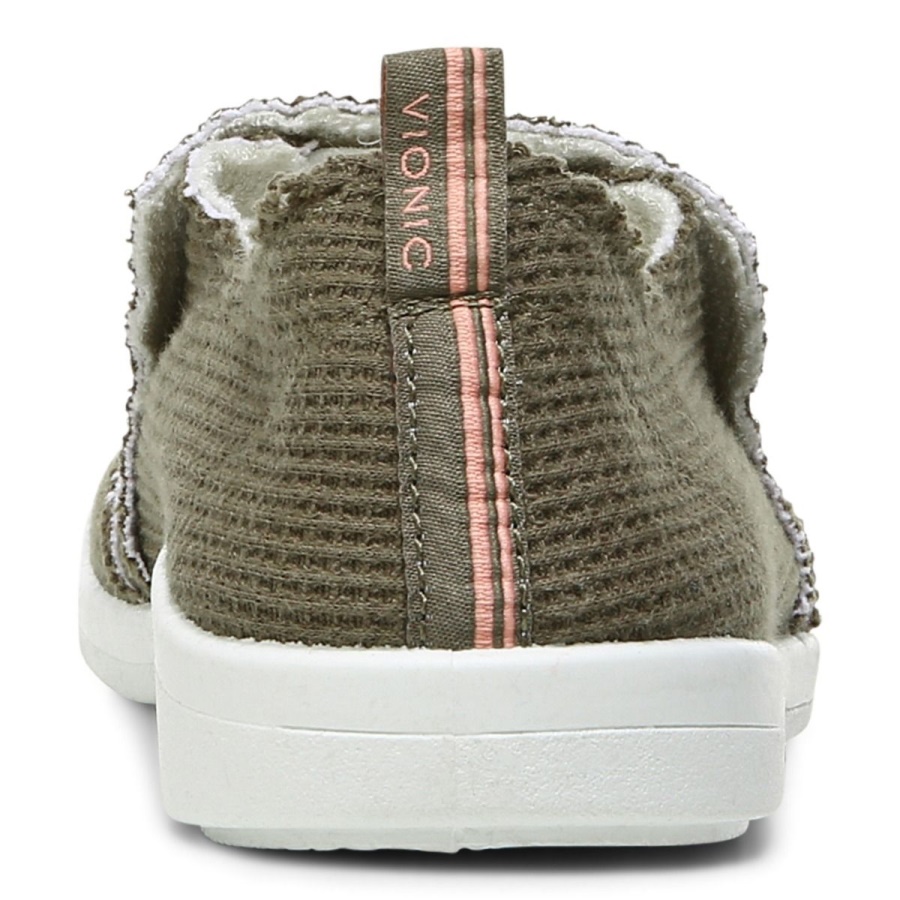 Beach Malibu Slip on Sneaker Waffle Knit Olive Knit Vionic