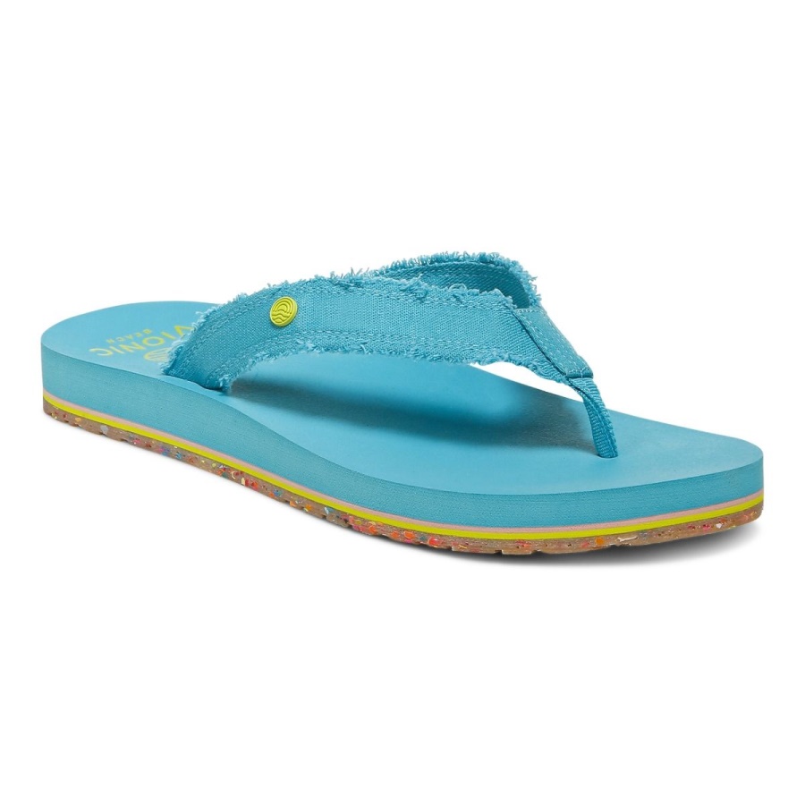 Beach Unwind Toe Post Sandal Vionic Lake Blue