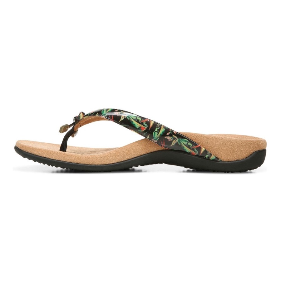 Bella Toe Post Sandal Tropical Black Vionic
