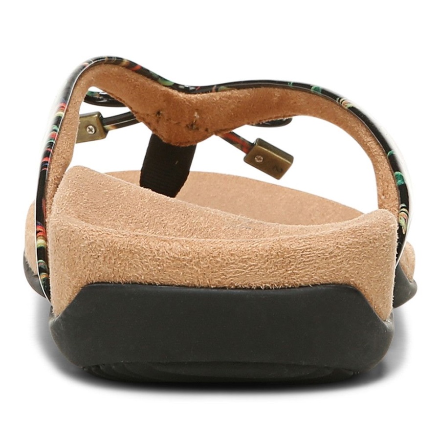 Bella Toe Post Sandal Tropical Black Vionic
