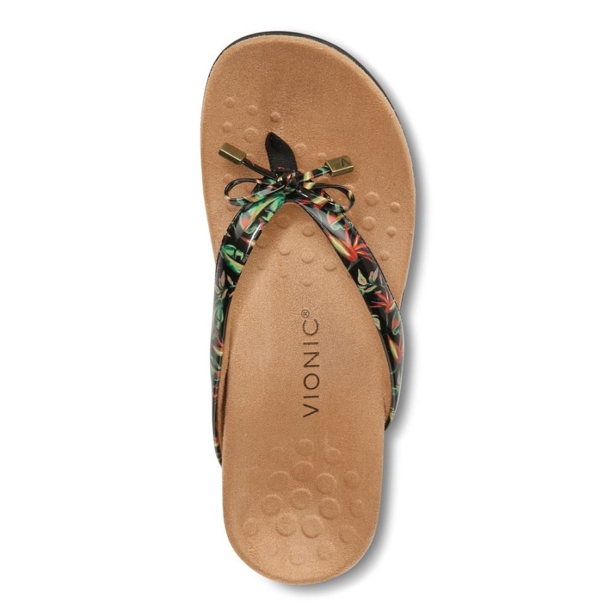 Bella Toe Post Sandal Tropical Black Vionic