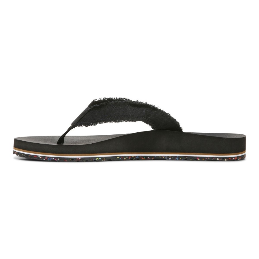Black Beach Unwind Toe Post Sandal Vionic