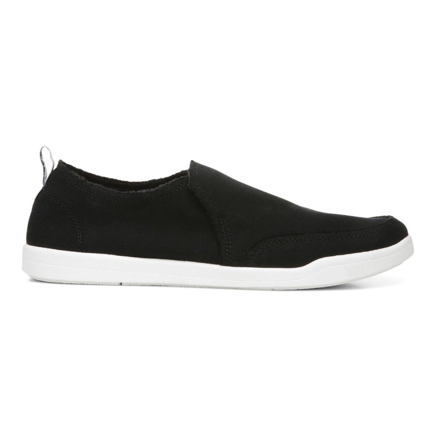 Black Canvas Vionic Beach Malibu Slip on Sneaker Canvas