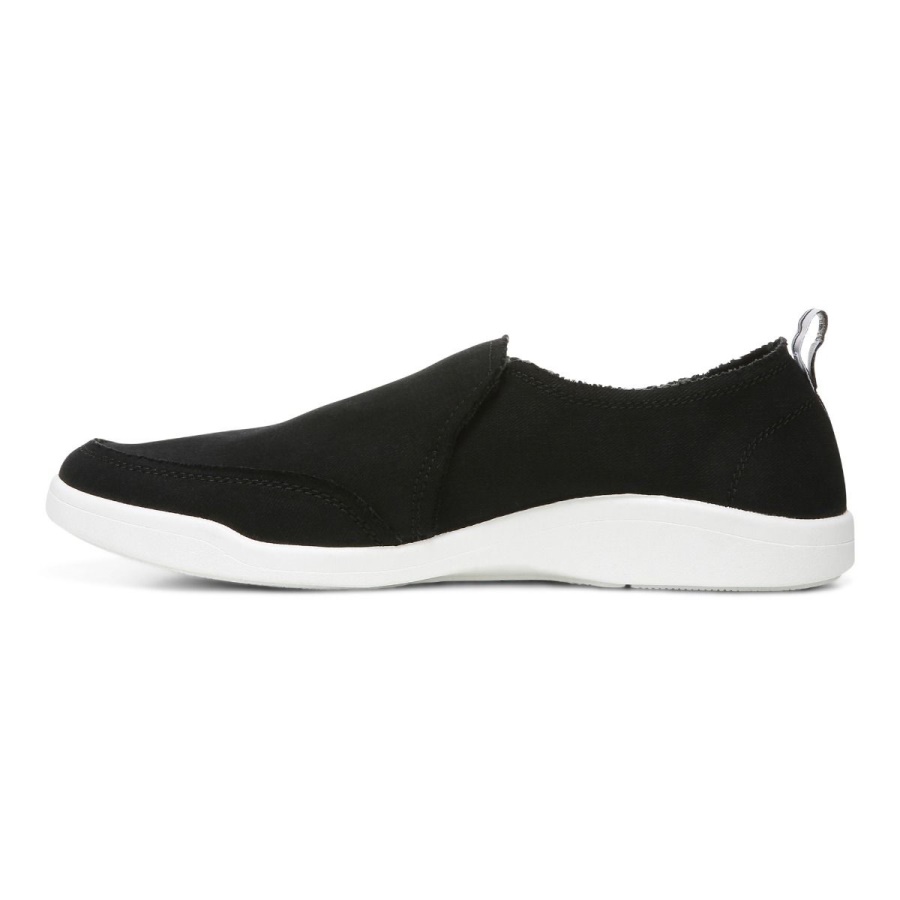 Black Canvas Vionic Beach Malibu Slip on Sneaker Canvas