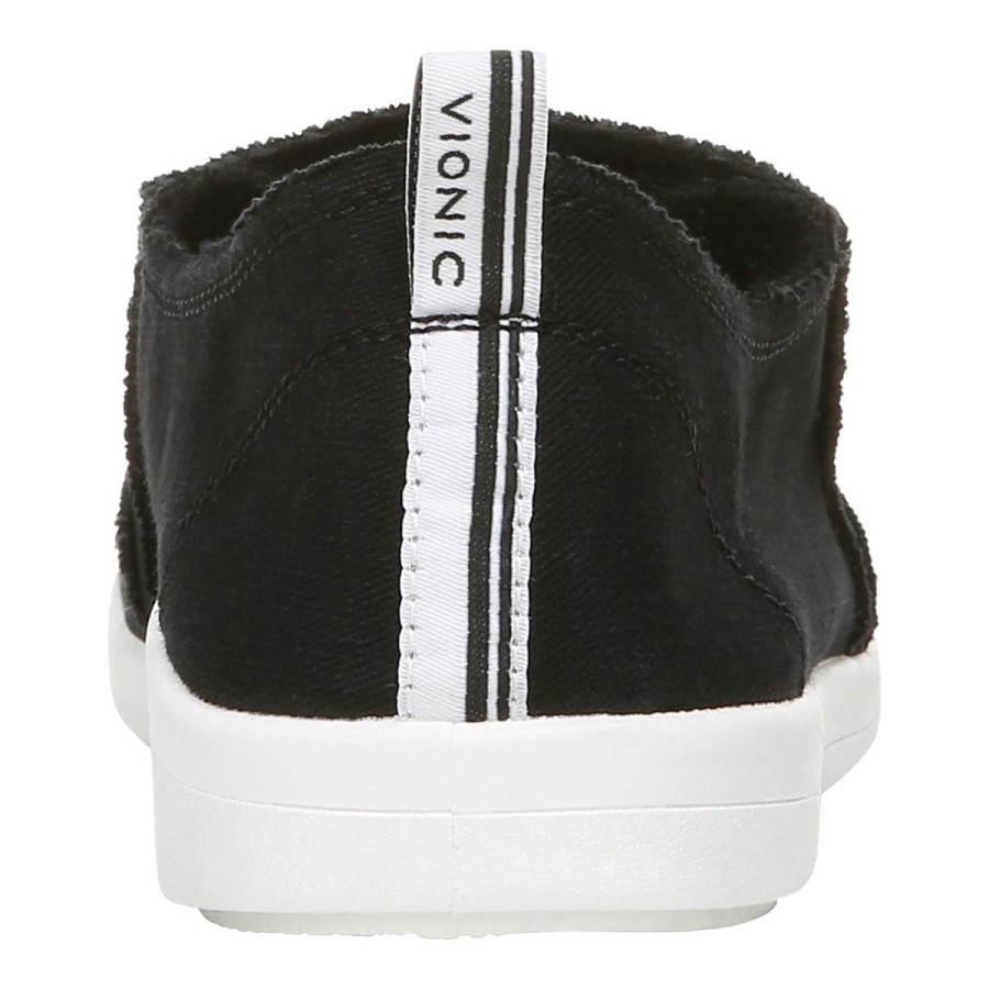 Black Canvas Vionic Beach Malibu Slip on Sneaker Canvas