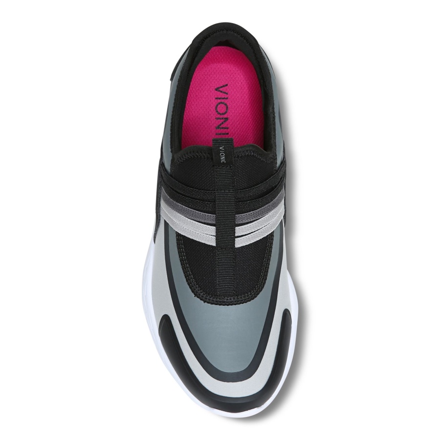 Black Grey Vayda Slip On Trainer Vionic
