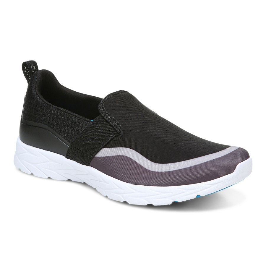 Black Grey Vionic Nalia Slip on Sneaker