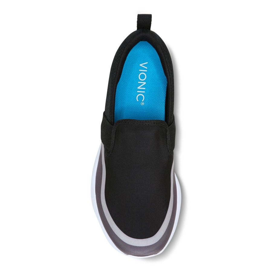 Black Grey Vionic Nalia Slip on Sneaker