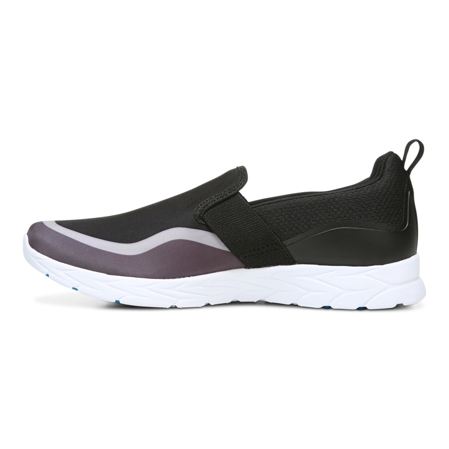 Black Grey Vionic Nalia Slip on Sneaker