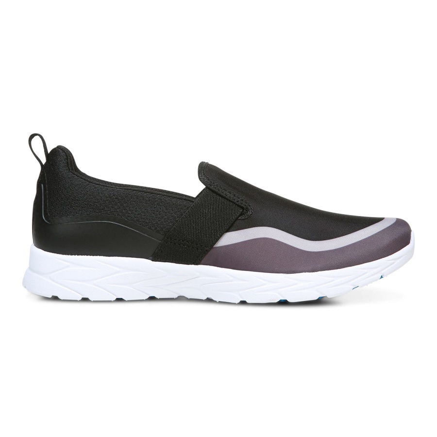 Black Grey Vionic Nalia Slip on Sneaker