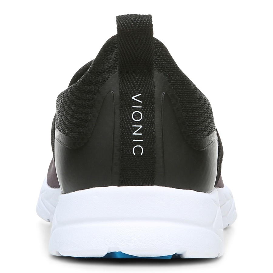 Black Grey Vionic Nalia Slip on Sneaker