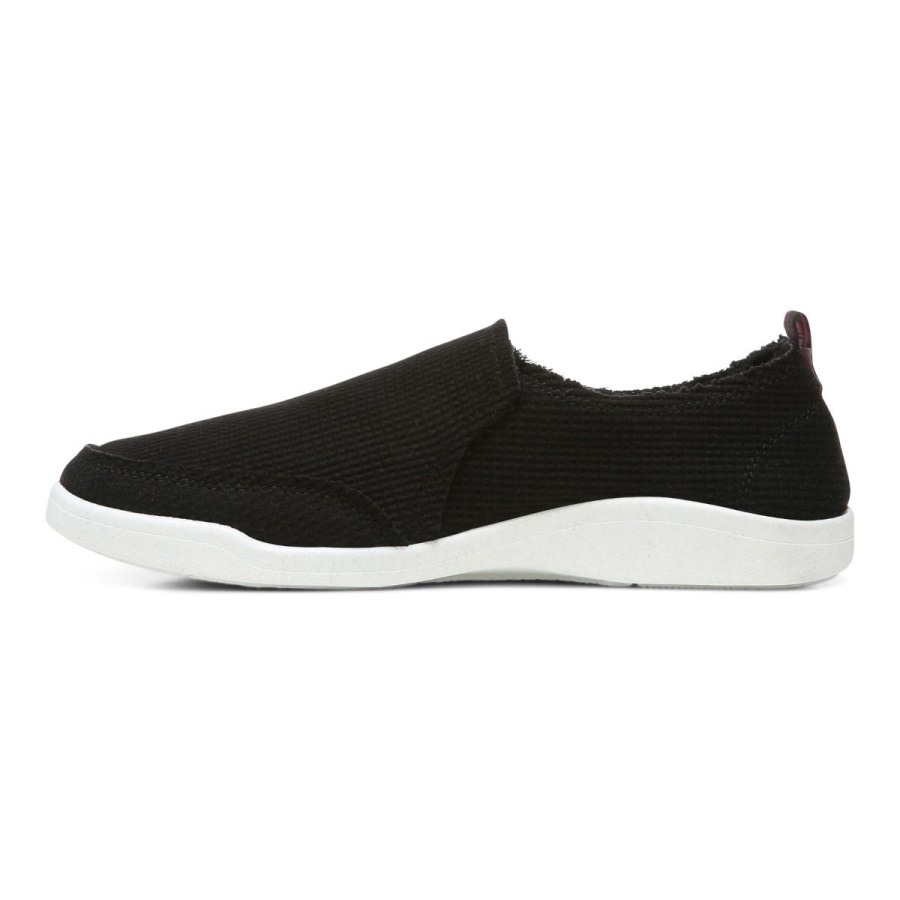 Black Knit Beach Malibu Slip on Sneaker Waffle Knit Vionic