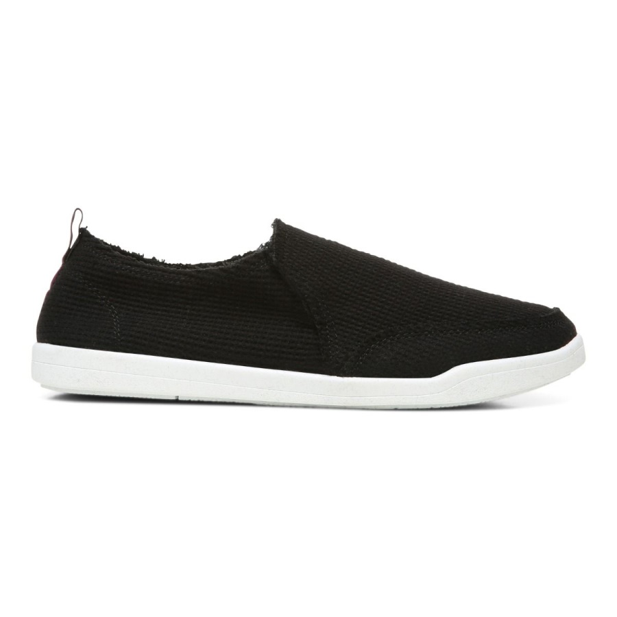 Black Knit Beach Malibu Slip on Sneaker Waffle Knit Vionic