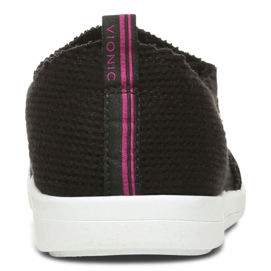 Black Knit Beach Malibu Slip on Sneaker Waffle Knit Vionic