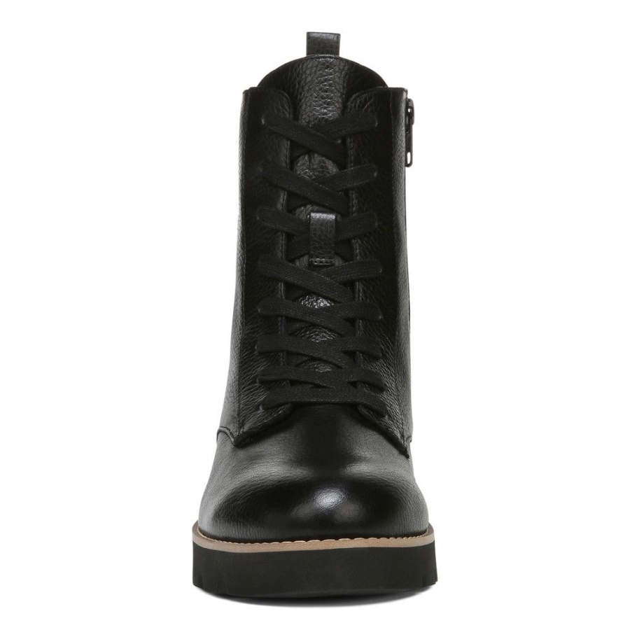 Black Lani Lace-up Combat Boot Vionic