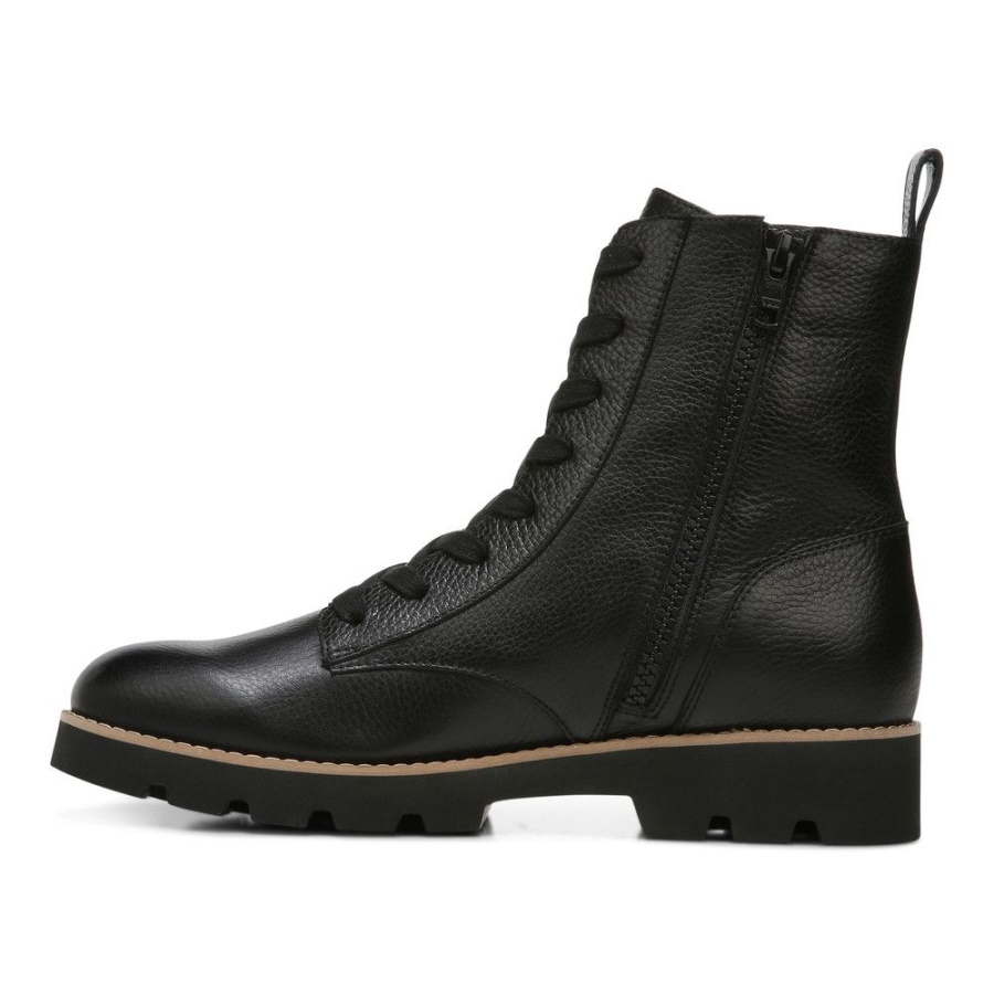 Black Lani Lace-up Combat Boot Vionic
