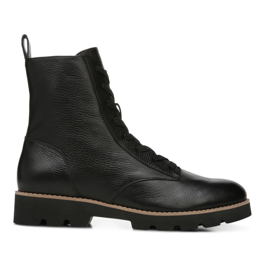 Black Lani Lace-up Combat Boot Vionic