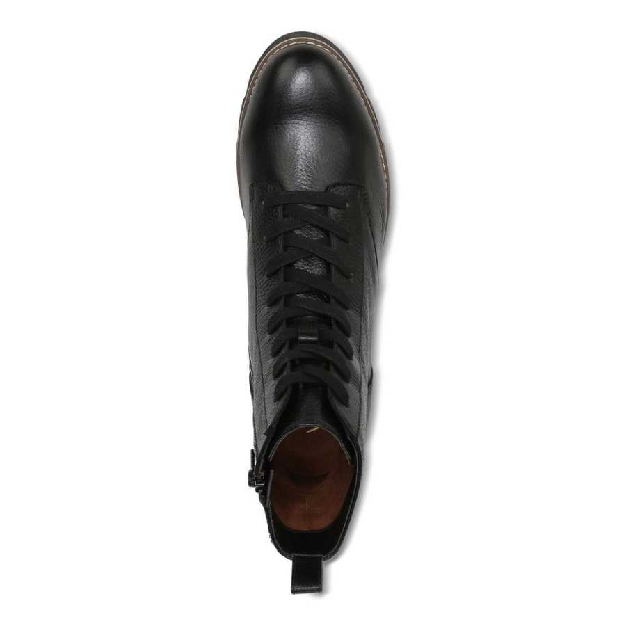 Black Lani Lace-up Combat Boot Vionic