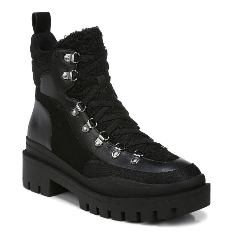 Black Leather Shearling Jaxen Boot Vionic