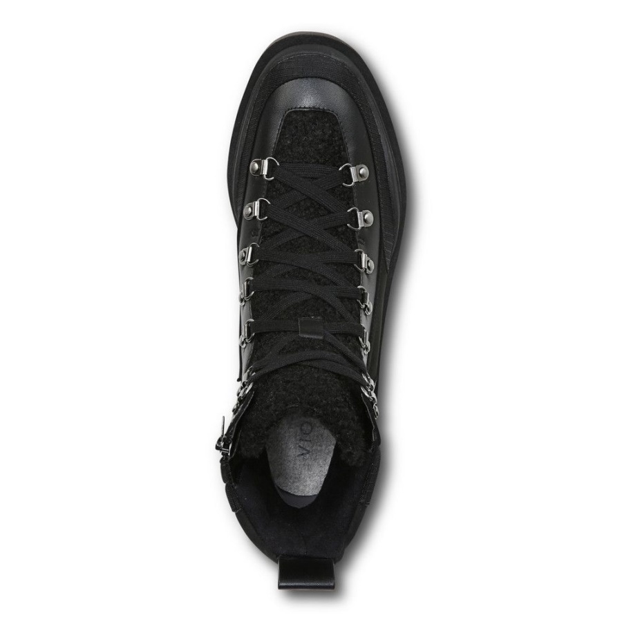 Black Leather Shearling Jaxen Boot Vionic