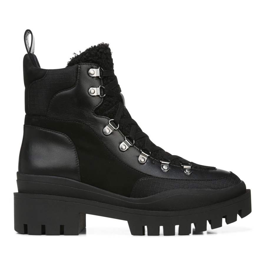 Black Leather Shearling Vionic Jaxen Boot