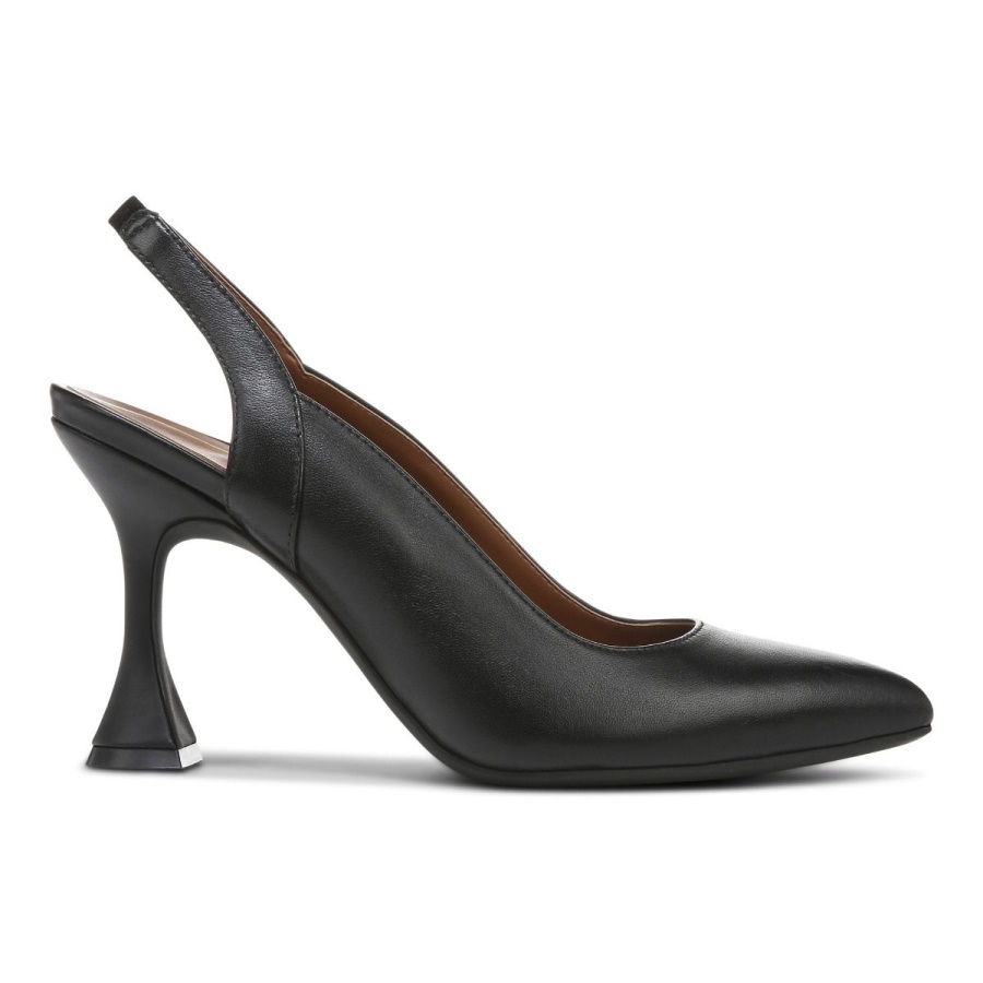 Black Leather Vionic Adalena Heel