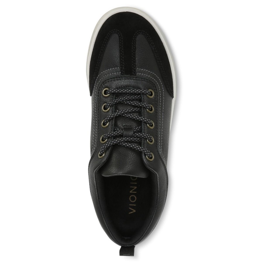 Black Leather Vionic Nyla Sneaker