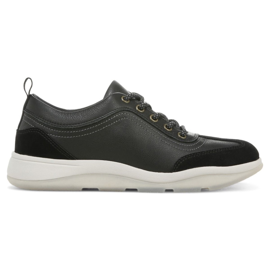Black Leather Vionic Nyla Sneaker