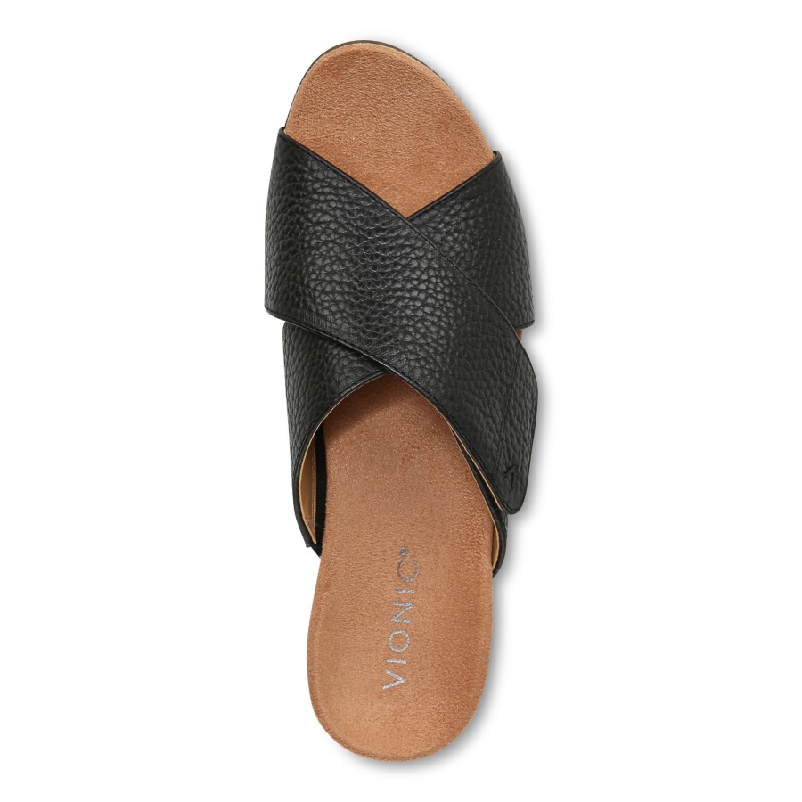 Black Leticia Wedge Sandal Vionic