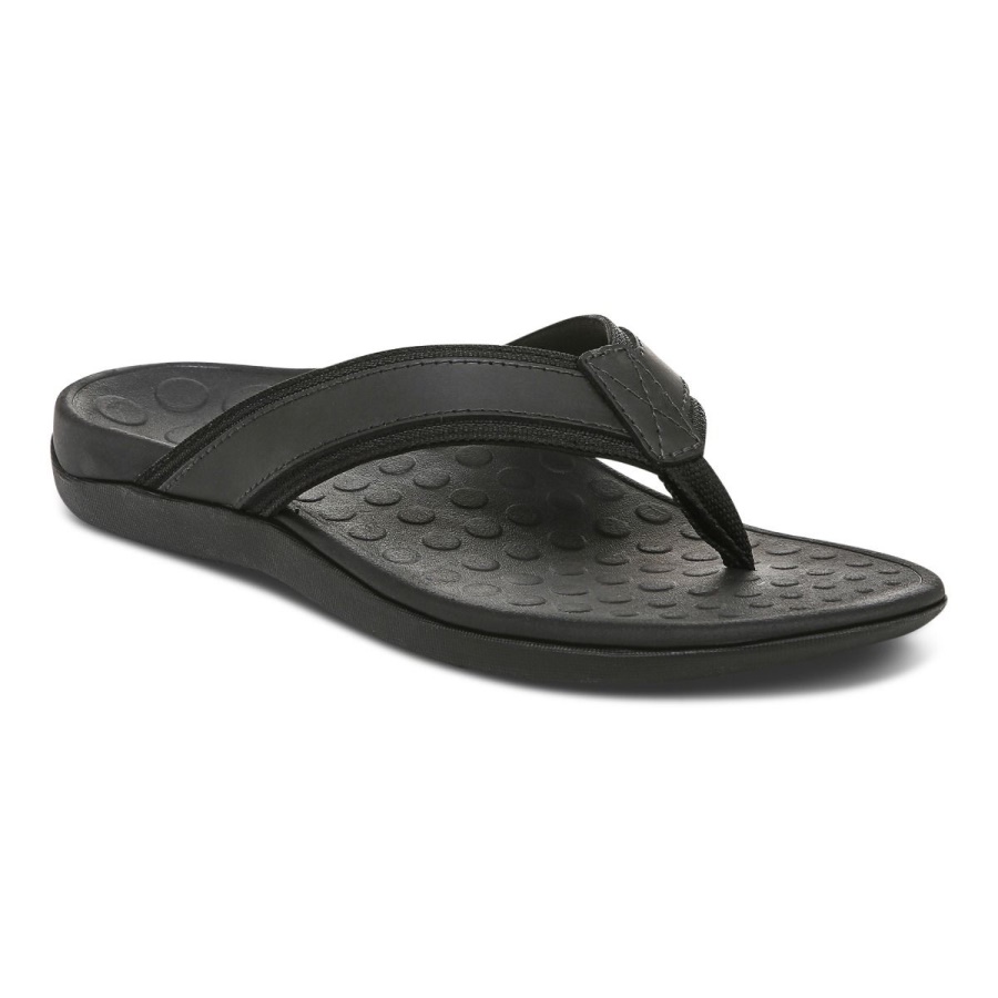 Black Mens Tide Toe Post Sandal Vionic
