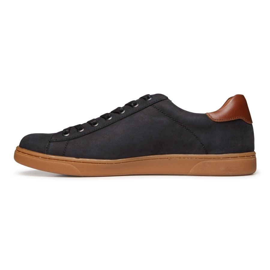 Black Nubuck Vionic Baldwin Lace Up Casual Trainer
